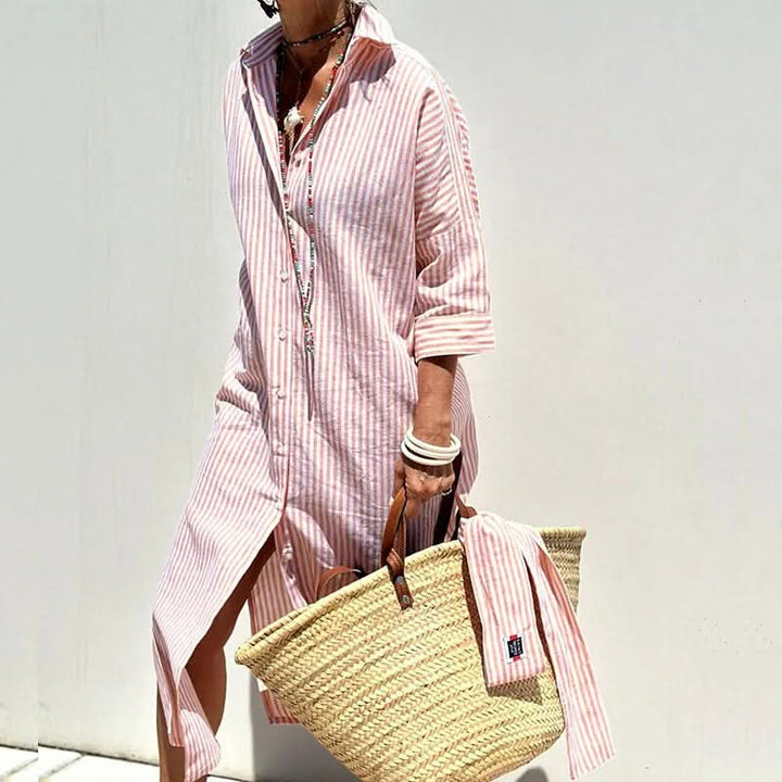 Barbara - Summer Dress with Elegant Stripes