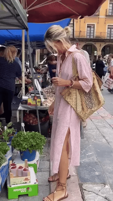 Barbara - Summer Dress with Elegant Stripes